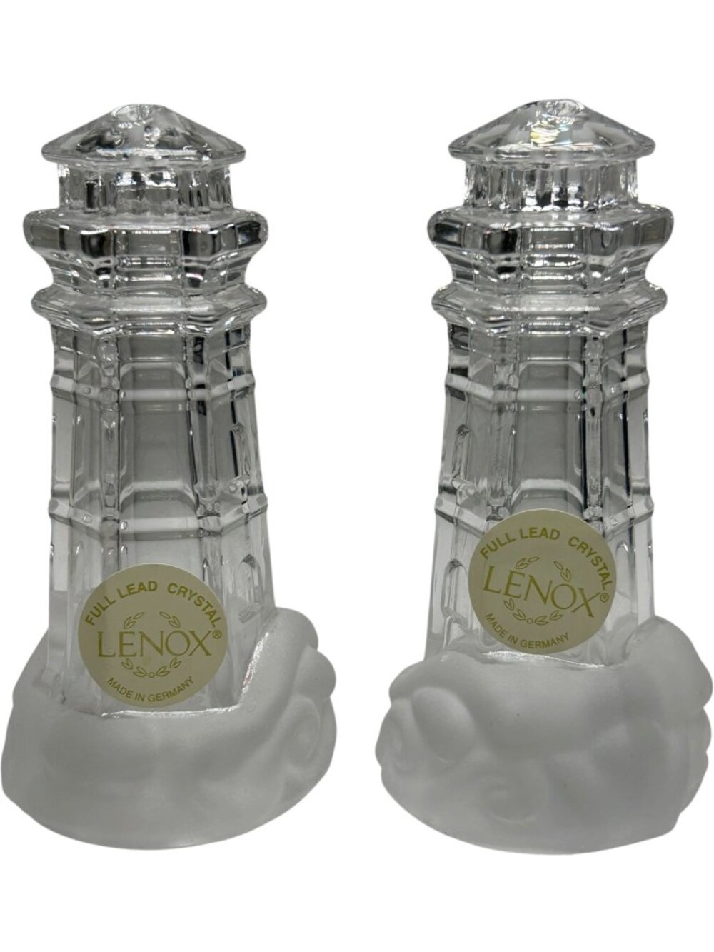 Lenox Full Lead Crystal Lighthouse Salt & Pepper Set 090277 Made in Germany NIB - Picture 2 of 10